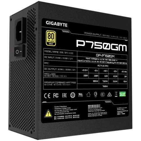 Gigabyte Voeding Gigabyte 750W P750GM (80+ Goud)