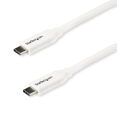 STARTECH STARTECH 2m USB-C naar USB-C kabel met 5A/100W Power Delivery - M/M - wit - USB 2.0 - USB-IF gecertificeerd