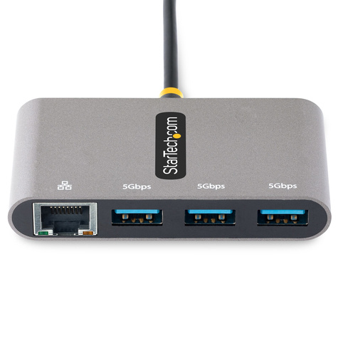 STARTECH 3-Port USB-C Hub with Ethernet, 3x USB-A Ports, Gigabit Ethernet, USB 3.0 5Gbps