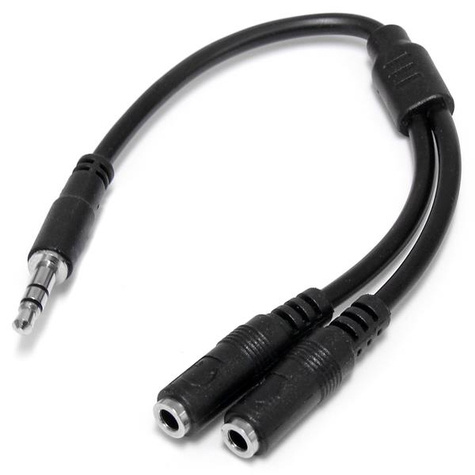 STARTECH Slanke Stereo Splitterkabel Y-adapter - 3,5mm Mannelijk naar 2x 3,5mm Vrouwelijk