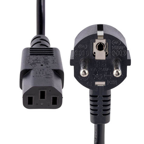 STARTECH 3m (10ft) Computer Power Cord, 18AWG, EU Schuko to C13 Power Cord