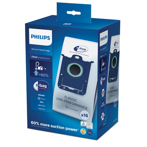 Philips Philips Vacuum cleaner bag s-bag Classic Long Performance (16-pack) WEU ILIA