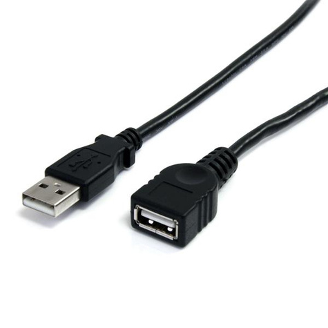 STARTECH STARTECH 1,80m USB 2.0 Verlengkabel A naar A - Zwart M/F - USB-verlengkabel - USB (M) naar USB (V)