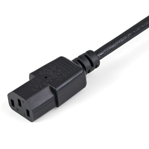 STARTECH 1m Stroom Verlengkabel, C14 naar C13 Voedingskabel, 10A 125V, 18AWG, Computer Stroomkabel