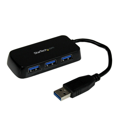 STARTECH STARTECH Draagbare 4-poorts SuperSpeed USB 3.0 hub zwart - Hub - 4 x SuperSpeed USB 3.0