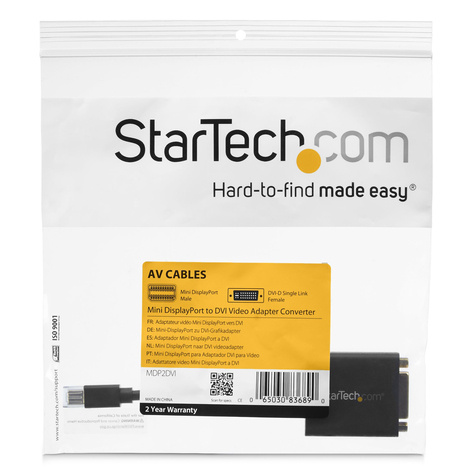 STARTECH Mini DisplayPort naar DVI Video Adapter Converter - Wit - DVI-adapter - Mini DisplayPort (M) naar DVI-I (V)
