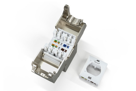 DIGITUS CAT 6A compacte behuizing Keystone-module, afgeschermd, aansluiting zonder gereedschap, 4 stuks.