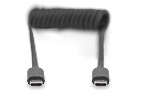 DIGITUS DIGITUS USB type C naar USB type C Spring kabel; TPU USB 2.0, PD60W Max; 1m