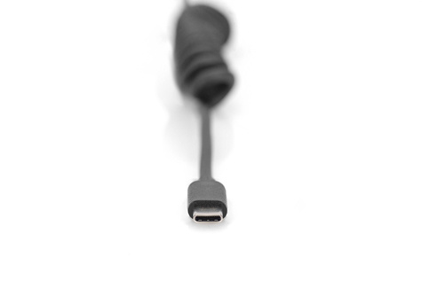 DIGITUS USB type C naar USB type C Spring kabel; TPU USB 2.0, PD60W Max; 1m