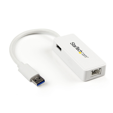 STARTECH STARTECH USB 3.0 naar gigabit Ethernet-adapter NIC met USB-poort - wit - Netwerkadapter - USB 3.0 - Gigabit Ethernet - wit