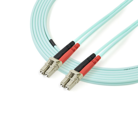 STARTECH 5m Fiber Optic Cable - 10 Gb Aqua - Multimode Duplex 50/125 - LSZH - LC/LC - OM3 - LC to LC Fiber Patch Cable