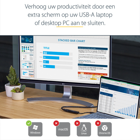 STARTECH Slanke USB 3.0 naar HDMI externe videokaartadapter voor meerdere schermen ? 1920x1200 / 1080p