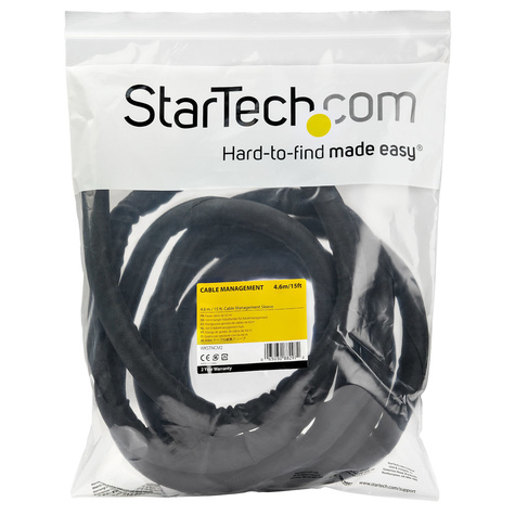 STARTECH 15' (4.6m) Cable Management Sleeve, Flexible Coiled Cable Wrap, 1-1.5" diameter Expandable Sleeve