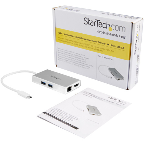 STARTECH USB-C Multiport Adapter, USB-C Travel Dock met 4K HDMI, 60W Power Delivery Passthrough