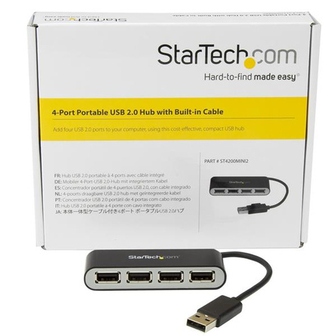 STARTECH 4-poorts draagbare USB 2.0 hub - compacte mini USB Hub - Hub - 4 x USB 2.0 - desktop