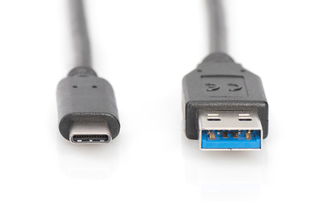 DIGITUS USB Type-C aansluitkabel, Type-C - A St/St, 1,0m, 3A, 5GB, 3.0 versie, bw