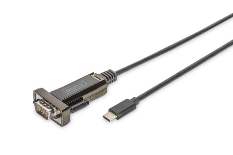 DIGITUS DIGITUS USB type C 2.0 naar seriële adapter, DSUB 9M Kabellengte van 1m, FTDI-chipset