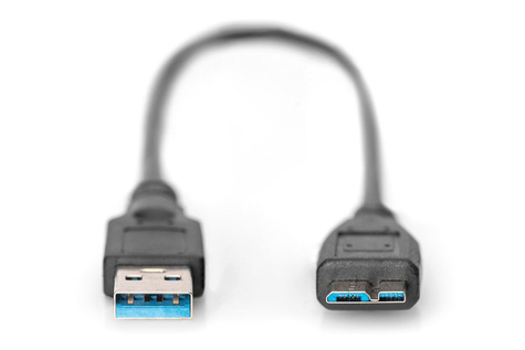 DIGITUS USB 3.0 aansluitkabel, USB A - Micro USB B St/St, 0,25 m, conform USB 3.0, zwart