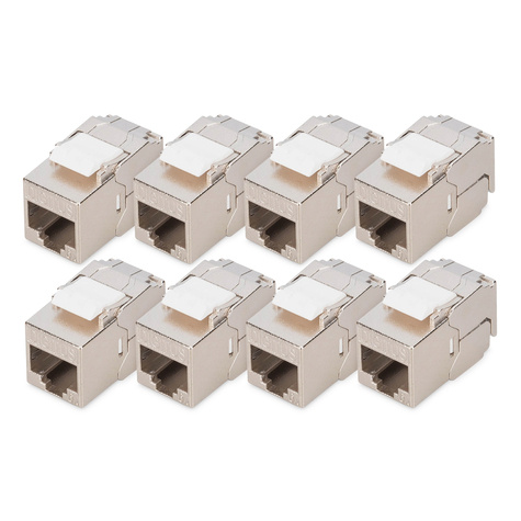 DIGITUS DIGITUS CAT 6A compacte behuizing Keystone-module, afgeschermd, aansluiting zonder gereedschap, 8 stuks.