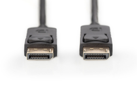 DIGITUS DisplayPort-verbindingskabel, DP St/St, 10,0 m, w/vergrendeling, Full HD 1080p, bw