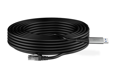 DIGITUS USB-A - RJ45 CAT 6A S/FTP-kabel, 1 Gbit/s, 10m USB 3.2 Gen1, LSZH-mantel