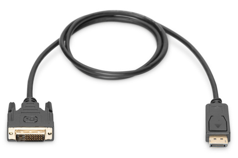 DIGITUS DisplayPort adapter cable, DP - DVI (24+1) M/M, 5.0m, w/interlock, DP 1.1a compatible, CE, bl