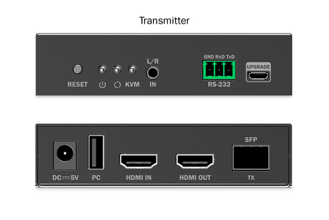 DIGITUS HDMI vezel KVM-extenderset 4K/60Hz, 40 km/300 m, IP 1G, zwart