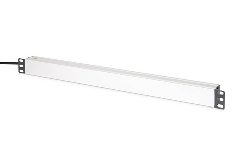 DIGITUS Aluminium PDU, geschikt voor rekmontage, frequentiefilter, 2m 16A, 3600W,230VAC 50/60Hz,7x veiligheid, 2x stopcontact