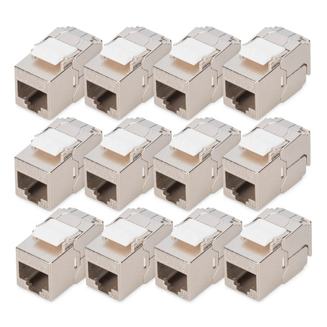 DIGITUS DIGITUS CAT 6A compacte behuizing Keystone-module, afgeschermd, aansluiting zonder gereedschap, 12 stuks.