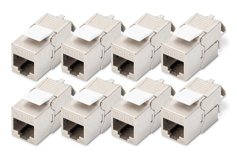 DIGITUS DIGITUS CAT 6A Keystone module, afgeschermd, 8 stuks. Aansluiting zonder gereedschap
