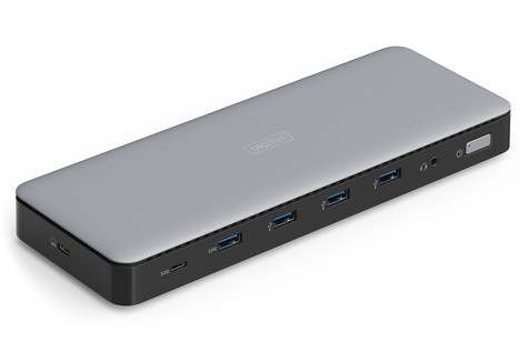 DIGITUS DIGITUS USB-C dockingstation, 13-poorts, 3x HDMI, 2x DP 4x USB-A, 1x USB-C, 1x RJ45, 1x DC, 1x audio