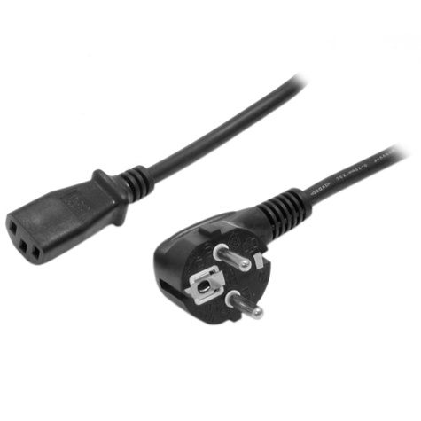 STARTECH STARTECH 2m Stroomkabel, 18AWG, EU Schuko naar C13 Voedingskabel, 250V 10A, Zwart, AC Vervangkabel