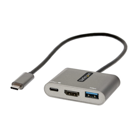 STARTECH USB C Multiport Adapter, USB-C naar HDMI 4K Video, 100W PD Pass-Through, USB 3.0 Hub 5Gbps (1xType-C/1xA), USB-C Mini Dock