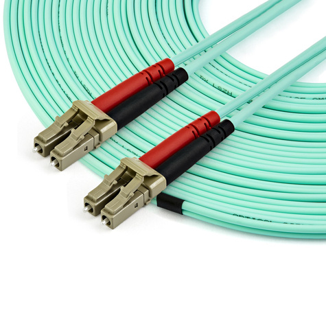 STARTECH 15 m OM4 LC to LC Multimode Duplex Fiber Optic Patch Cable- Aqua - 50/125 - Fiber Optic Cable - 40/100Gb