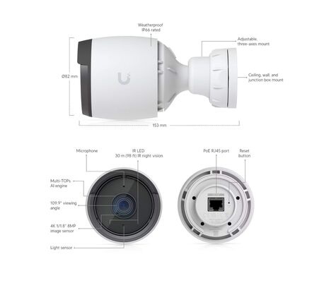 Ubiquiti UniFi Protect G6 Pro Bullet (White) (tweedekans)