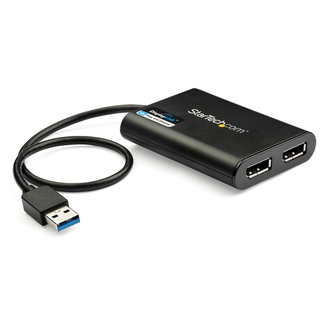 STARTECH STARTECH USB 3.0 to Dual DisplayPort Adapter 4K 60Hz, DisplayLink Certified, Video Converter with External Graphics Card