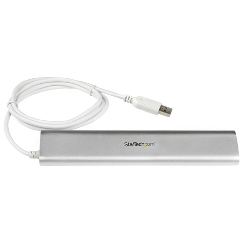 STARTECH 7 Poorts compacte USB 3.0 hub met geintegreerde kabel - aluminium USB hub - zilver