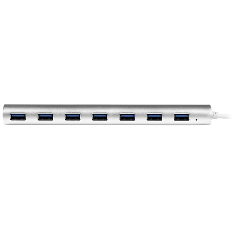 STARTECH 7 Poorts compacte USB 3.0 hub met geintegreerde kabel - aluminium USB hub - zilver