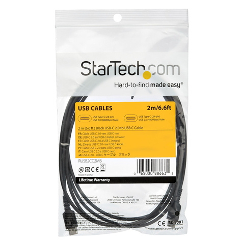 STARTECH 2m USB C Lader Kabel, Rugged Fast Charge & Sync USB 2.0 naar USB Type C Laptop Laderkabel