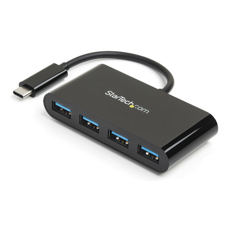 STARTECH STARTECH 4 poorts USB 3.0 hub - compacte USB-C naar 4x USB-A hub met busvoeding - Hub - 4 x SuperSpeed USB 3.0 - desktop