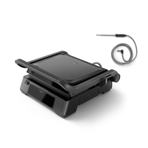 Philips Contactgrill 2200W 7000 series digital temp probe grill plate dark grey