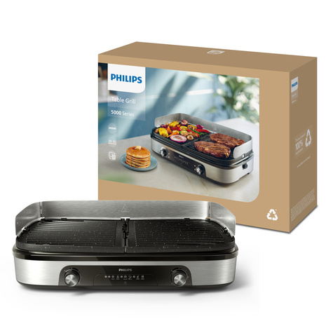 Philips Table grill 2400W 5000 series 2 Heatingplates reversable Maifan coating