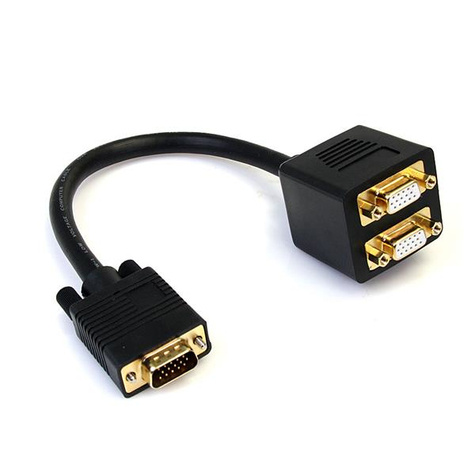 STARTECH 30 cm VGA naar 2x VGA Video Splitter M/F - VGA splitser - HD-15 (VGA) (M) naar HD-15 (VGA) (V) - 30 cm - zwart