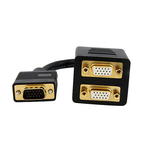 STARTECH 30 cm VGA naar 2x VGA Video Splitter M/F - VGA splitser - HD-15 (VGA) (M) naar HD-15 (VGA) (V) - 30 cm - zwart
