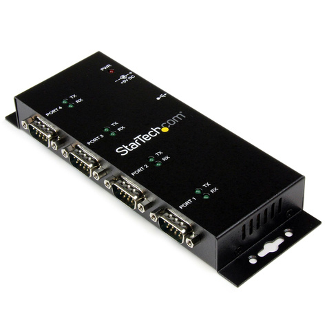 STARTECH STARTECH 4-poort USB naar DB9 RS232 Seriële Adapter Hub ? Industrieel DIN-rail en Wandmontage