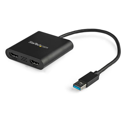 STARTECH USB 3.0 to Dual HDMI Adapter, 1x 4K 30Hz  1x 1080p, External Video  Graphics Card, USB Type-A to HDMI
