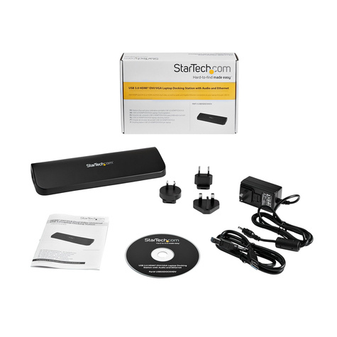 STARTECH Dual-monitor USB 3.0 docking station met HDMI en DVI/VGA - TAA conform - Mac en Windows - RJ45 ethernet poort