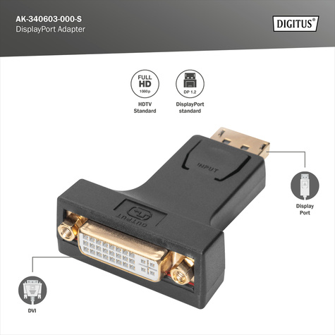 DIGITUS DisplayPort adapter - DisplayPort to DVI-I