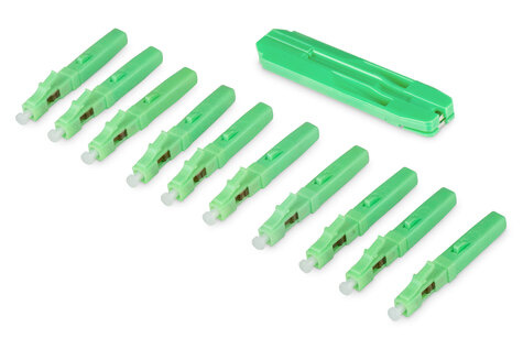 DIGITUS LC/APC SM glasvezel snelconnector veldconnector Verpakking van 10 stuks