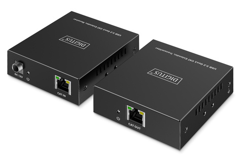 DIGITUS USB-extender, USB 3.2 Gen1, 100m 3x USB-A & 1x USB-C, voor gebruik met CAT-kabel